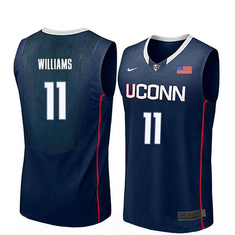 Men Uconn Huskies #11 Kwintin Williams College Basketball Jerseys-Navy